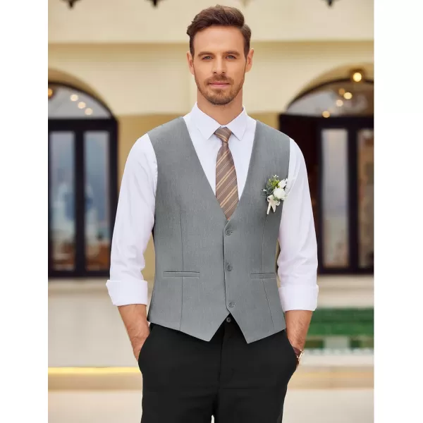 COOFANDY Mens Dress Vest Casual Business Waistcoat Formal Wedding 3 Button Suit Vest