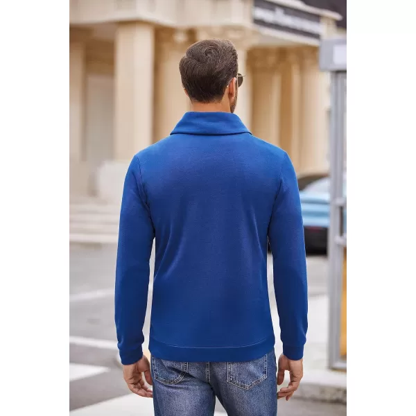 COOFANDY Men's Fashion Shawl Collar Pullover Casual Long Sleeve Knitted Sweater Sweatshirts