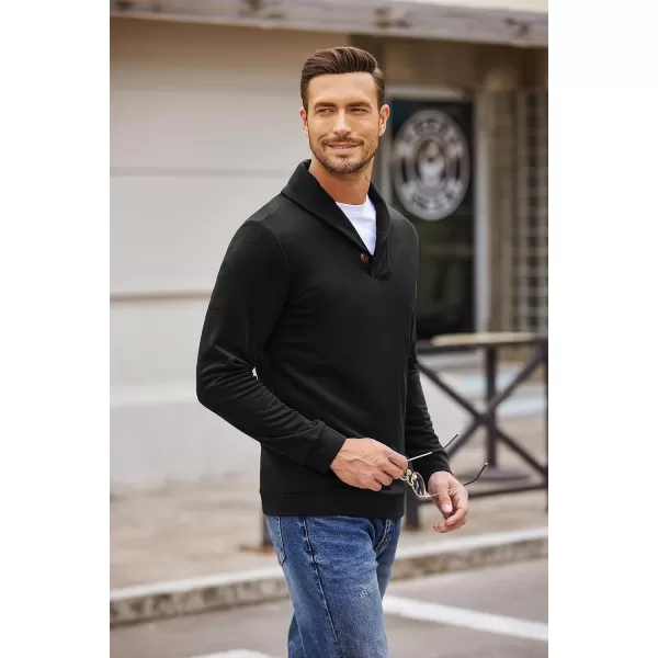 COOFANDY Men's Fashion Shawl Collar Pullover Casual Long Sleeve Knitted Sweater Sweatshirts