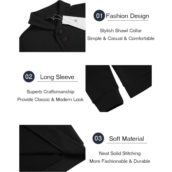 COOFANDY Men's Fashion Shawl Collar Pullover Casual Long Sleeve Knitted Sweater Sweatshirts