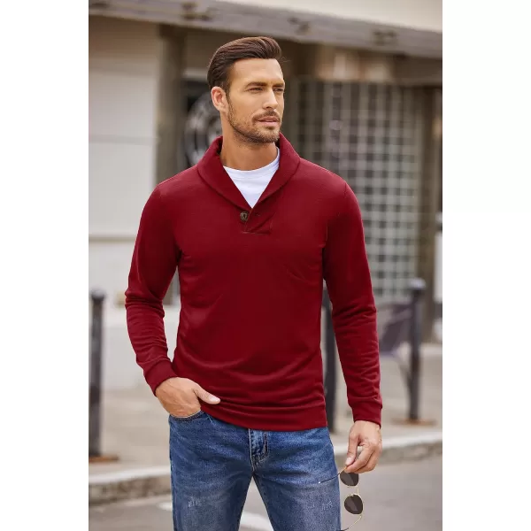 COOFANDY Men's Fashion Shawl Collar Pullover Casual Long Sleeve Knitted Sweater Sweatshirts