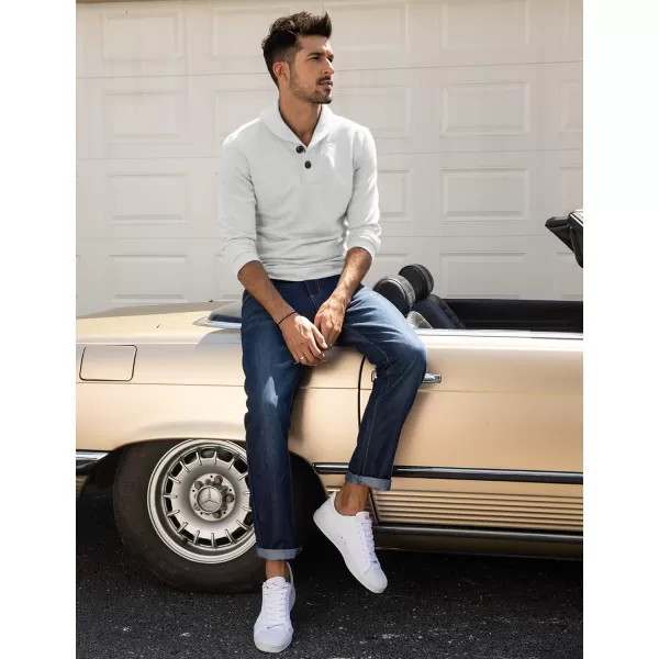 COOFANDY Men's Fashion Shawl Collar Pullover Casual Long Sleeve Knitted Sweater Sweatshirts