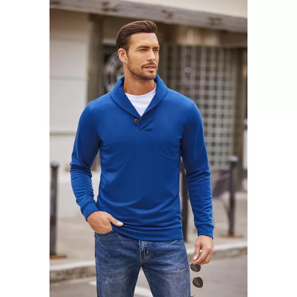 COOFANDY Men's Fashion Shawl Collar Pullover Casual Long Sleeve Knitted Sweater Sweatshirts