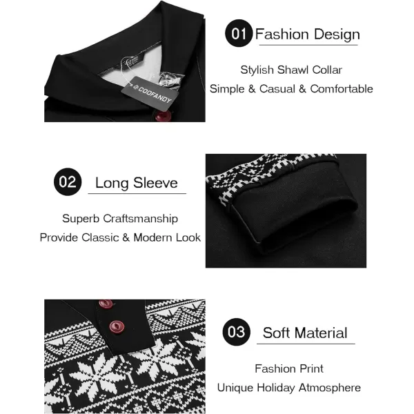 COOFANDY Men's Fashion Shawl Collar Pullover Casual Long Sleeve Knitted Sweater Sweatshirts