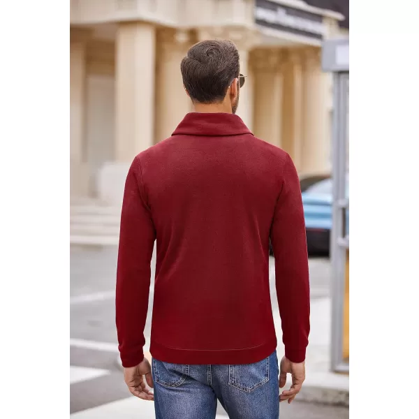 COOFANDY Men's Fashion Shawl Collar Pullover Casual Long Sleeve Knitted Sweater Sweatshirts