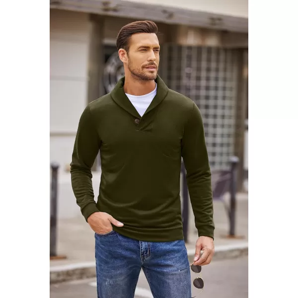 COOFANDY Men's Fashion Shawl Collar Pullover Casual Long Sleeve Knitted Sweater Sweatshirts