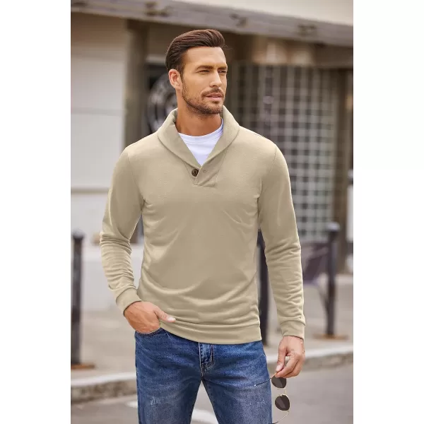 COOFANDY Men's Fashion Shawl Collar Pullover Casual Long Sleeve Knitted Sweater Sweatshirts