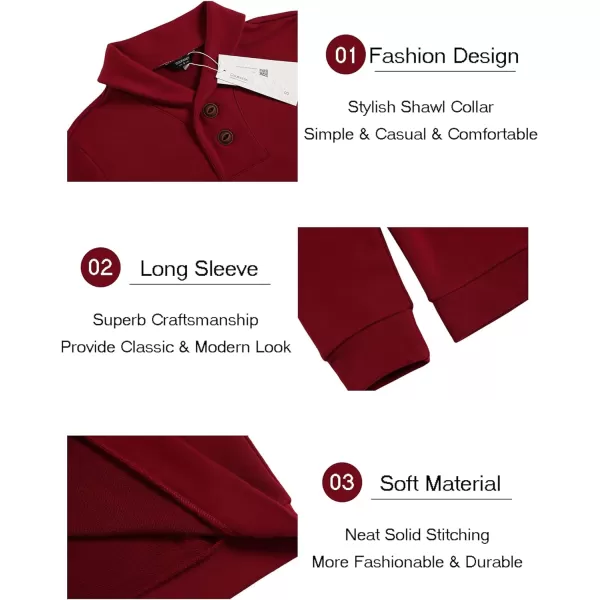 COOFANDY Men's Fashion Shawl Collar Pullover Casual Long Sleeve Knitted Sweater Sweatshirts