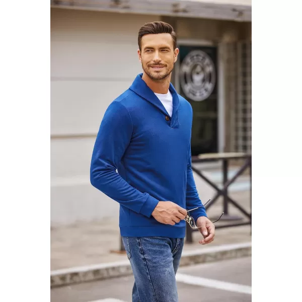 COOFANDY Men's Fashion Shawl Collar Pullover Casual Long Sleeve Knitted Sweater Sweatshirts