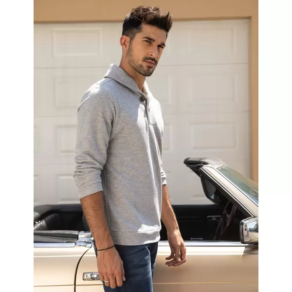 COOFANDY Men's Fashion Shawl Collar Pullover Casual Long Sleeve Knitted Sweater Sweatshirts
