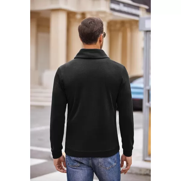 COOFANDY Men's Fashion Shawl Collar Pullover Casual Long Sleeve Knitted Sweater Sweatshirts