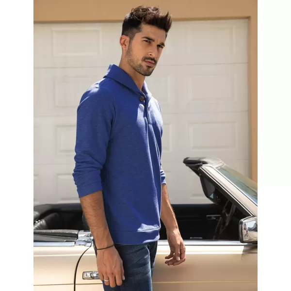COOFANDY Men's Fashion Shawl Collar Pullover Casual Long Sleeve Knitted Sweater Sweatshirts