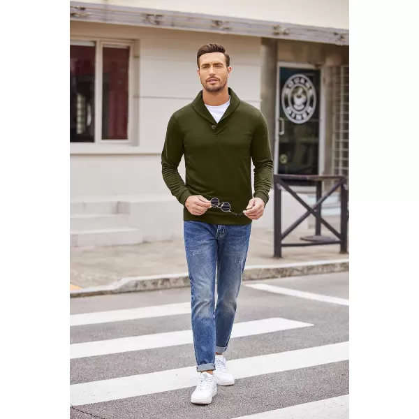 COOFANDY Men's Fashion Shawl Collar Pullover Casual Long Sleeve Knitted Sweater Sweatshirts