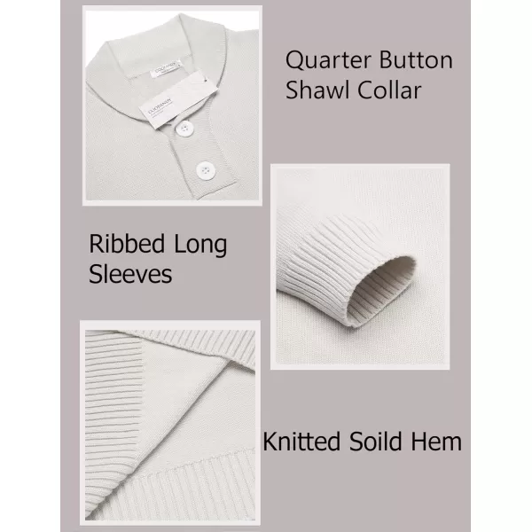 COOFANDY Men's Fashion Shwal Collar Sweater Slim Fit Cable Knit Pullover Sweater with Button