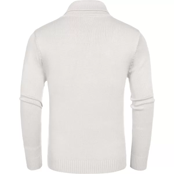 COOFANDY Men's Fashion Shwal Collar Sweater Slim Fit Cable Knit Pullover Sweater with Button