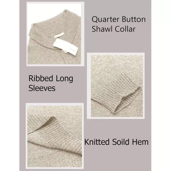 COOFANDY Men's Fashion Shwal Collar Sweater Slim Fit Cable Knit Pullover Sweater with Button
