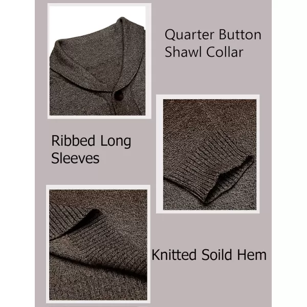 COOFANDY Men's Fashion Shwal Collar Sweater Slim Fit Cable Knit Pullover Sweater with Button