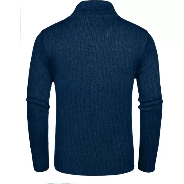 COOFANDY Men's Fashion Shwal Collar Sweater Slim Fit Cable Knit Pullover Sweater with Button