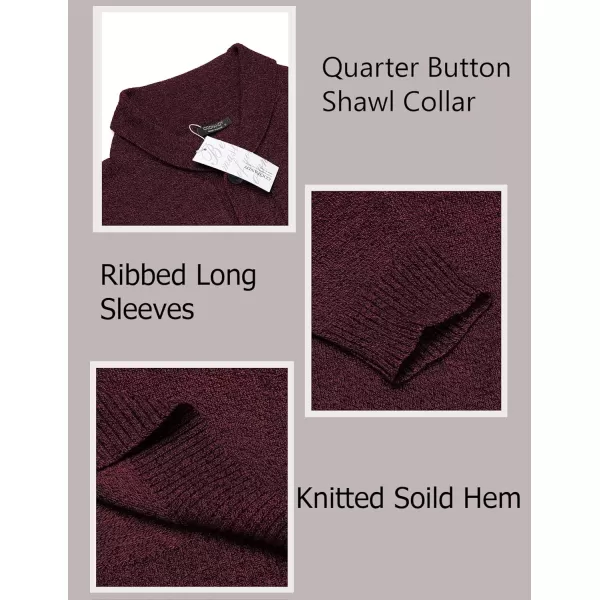 COOFANDY Men's Fashion Shwal Collar Sweater Slim Fit Cable Knit Pullover Sweater with Button