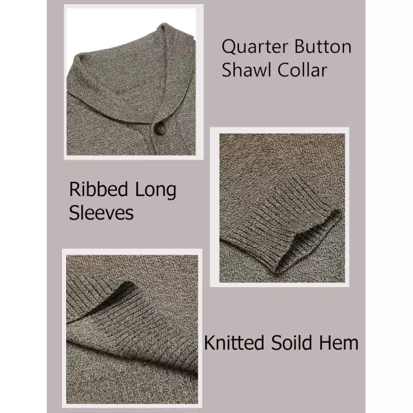 COOFANDY Men's Fashion Shwal Collar Sweater Slim Fit Cable Knit Pullover Sweater with Button