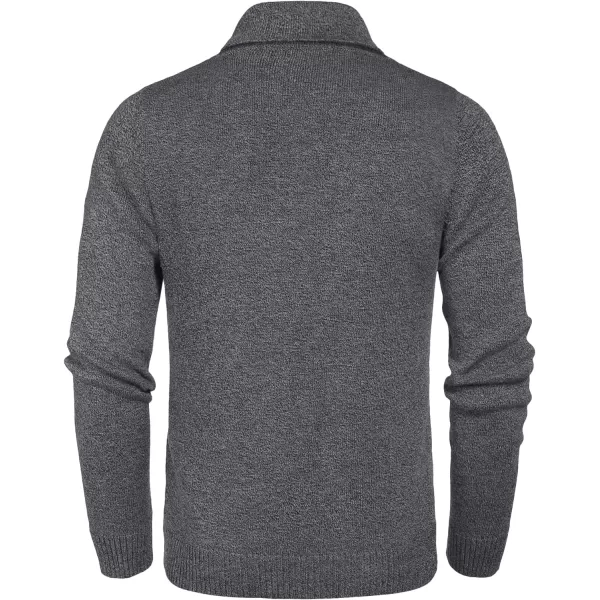 COOFANDY Men's Fashion Shwal Collar Sweater Slim Fit Cable Knit Pullover Sweater with Button