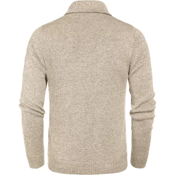 COOFANDY Men's Fashion Shwal Collar Sweater Slim Fit Cable Knit Pullover Sweater with Button