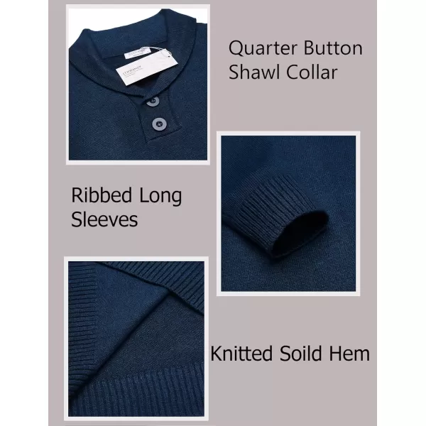 COOFANDY Men's Fashion Shwal Collar Sweater Slim Fit Cable Knit Pullover Sweater with Button