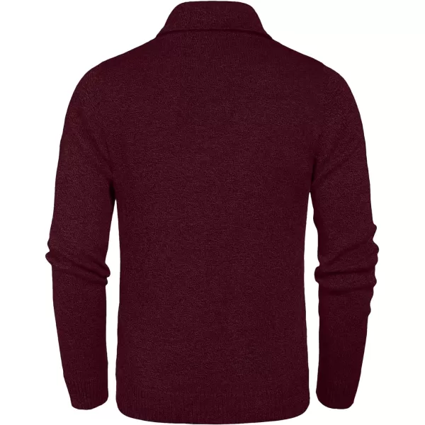 COOFANDY Men's Fashion Shwal Collar Sweater Slim Fit Cable Knit Pullover Sweater with Button