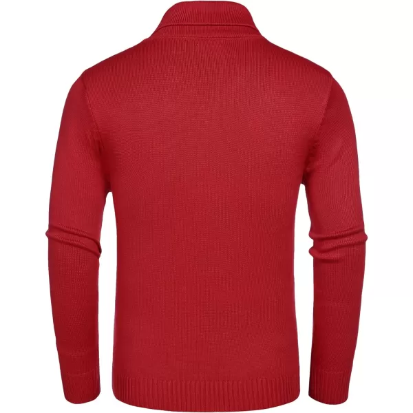 COOFANDY Men's Fashion Shwal Collar Sweater Slim Fit Cable Knit Pullover Sweater with Button