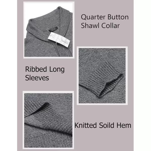 COOFANDY Men's Fashion Shwal Collar Sweater Slim Fit Cable Knit Pullover Sweater with Button