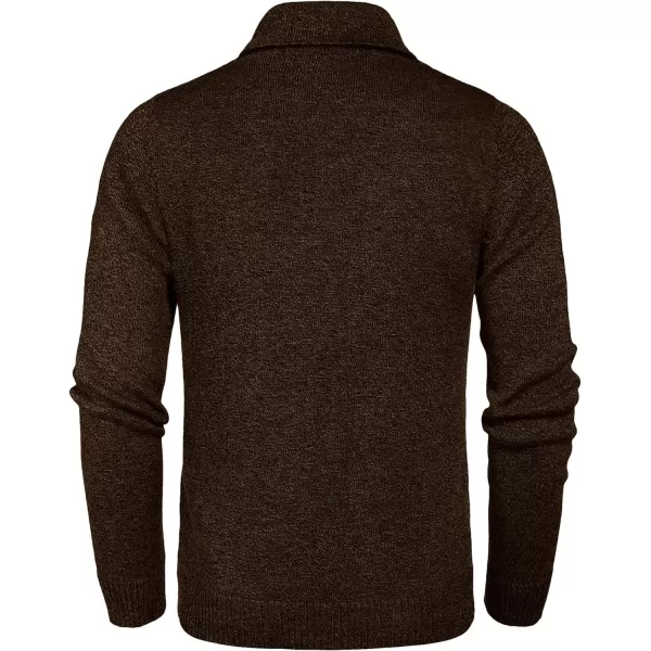 COOFANDY Men's Fashion Shwal Collar Sweater Slim Fit Cable Knit Pullover Sweater with Button