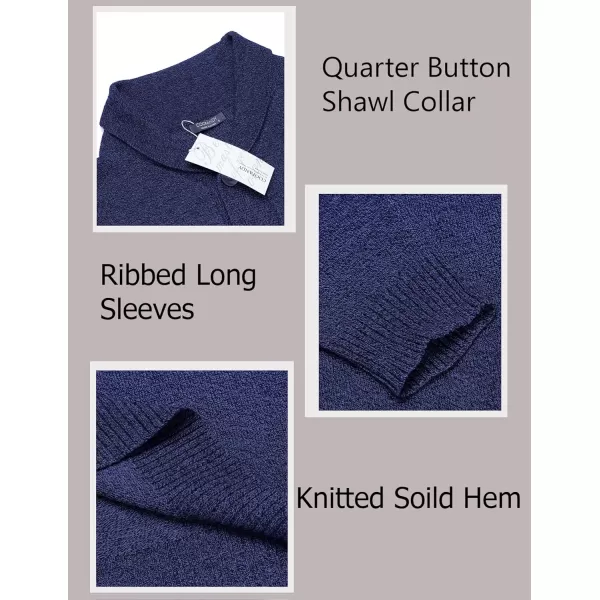 COOFANDY Men's Fashion Shwal Collar Sweater Slim Fit Cable Knit Pullover Sweater with Button