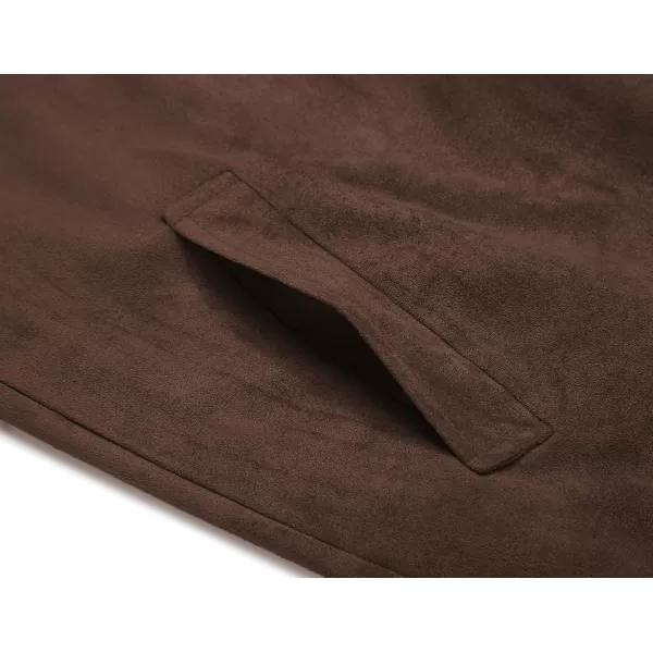 COOFANDY Men's Faux Suede Bomber Jacket Lightweight Full Zip Jackets Vintage Casual Trucker Jacket