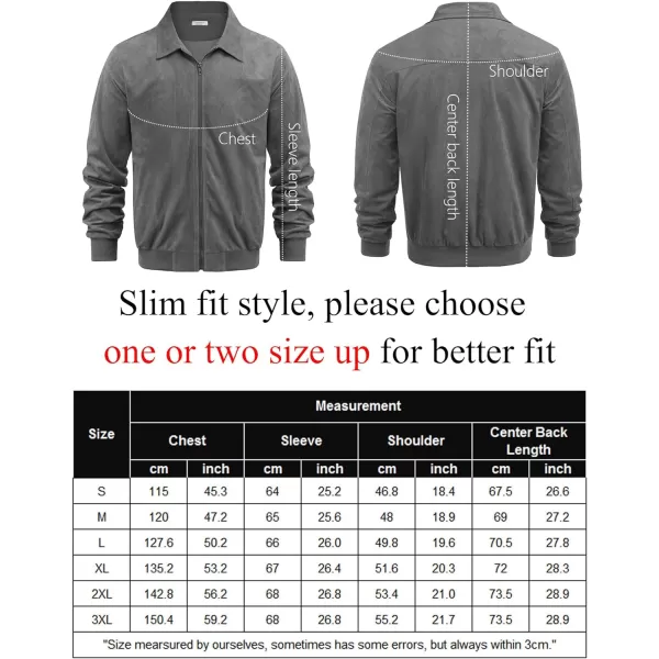COOFANDY Men's Faux Suede Bomber Jacket Lightweight Full Zip Jackets Vintage Casual Trucker Jacket