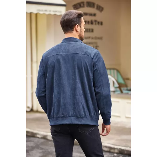 COOFANDY Men's Faux Suede Bomber Jacket Lightweight Full Zip Jackets Vintage Casual Trucker Jacket