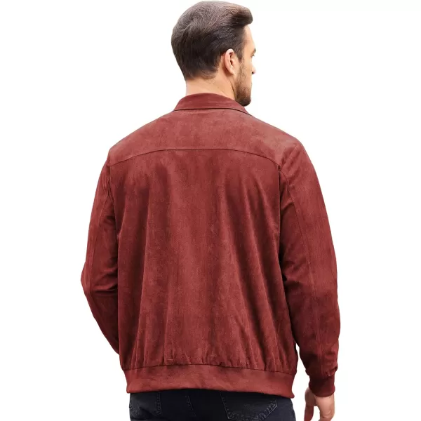 COOFANDY Men's Faux Suede Bomber Jacket Lightweight Full Zip Jackets Vintage Casual Trucker Jacket