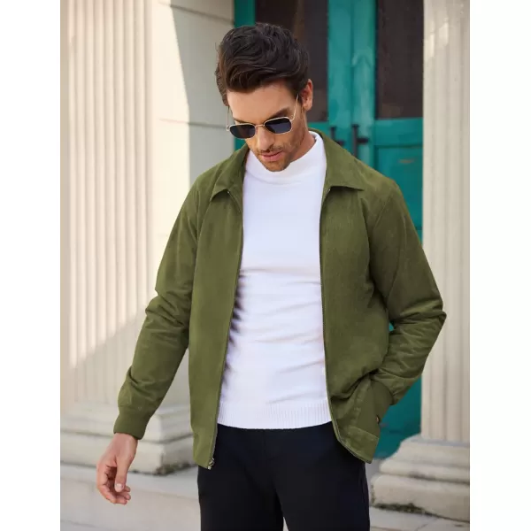 COOFANDY Men's Faux Suede Bomber Jacket Lightweight Full Zip Jackets Vintage Casual Trucker Jacket