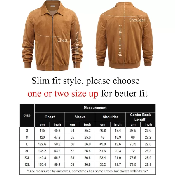 COOFANDY Men's Faux Suede Bomber Jacket Lightweight Full Zip Jackets Vintage Casual Trucker Jacket