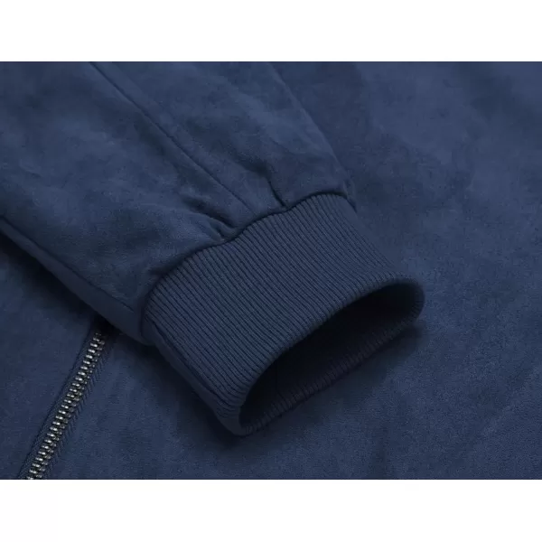 COOFANDY Men's Faux Suede Bomber Jacket Lightweight Full Zip Jackets Vintage Casual Trucker Jacket