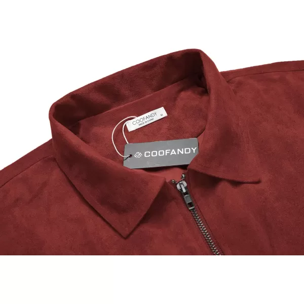 COOFANDY Men's Faux Suede Bomber Jacket Lightweight Full Zip Jackets Vintage Casual Trucker Jacket