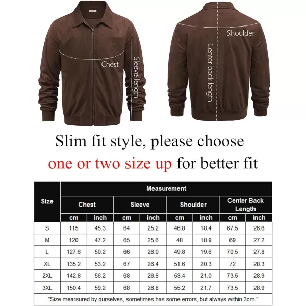 COOFANDY Men's Faux Suede Bomber Jacket Lightweight Full Zip Jackets Vintage Casual Trucker Jacket