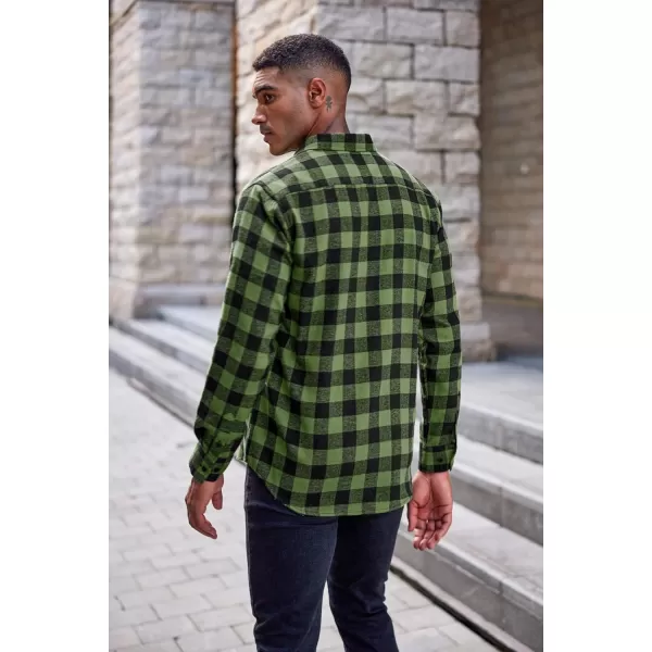COOFANDY Men's Flannel Plaid Shirts Long Sleeve Button Down Casual Shirt Jacket