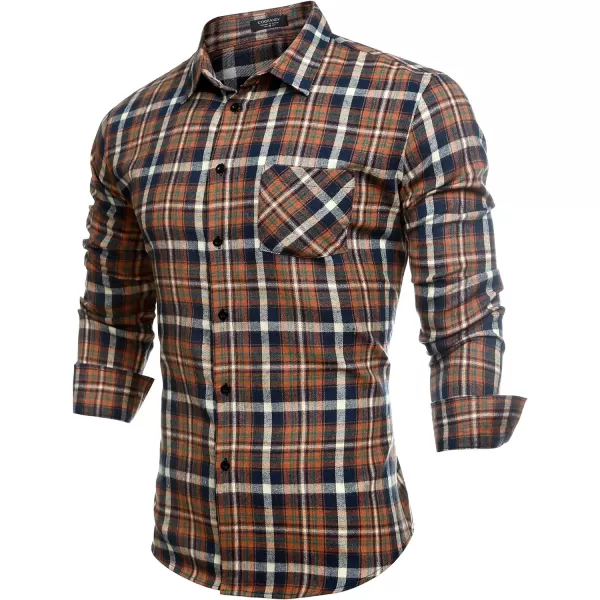 COOFANDY Men's Flannel Plaid Shirts Long Sleeve Button Down Casual Shirt Jacket