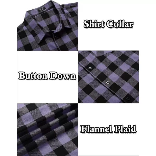 COOFANDY Men's Flannel Plaid Shirts Long Sleeve Button Down Casual Shirt Jacket
