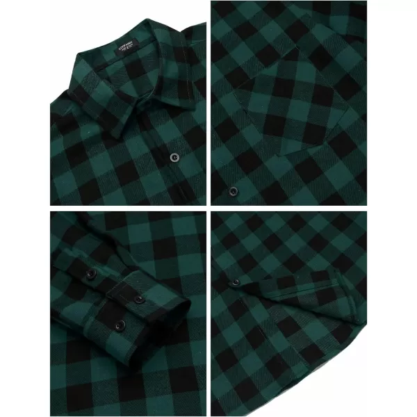 COOFANDY Men's Flannel Plaid Shirts Long Sleeve Button Down Casual Shirt Jacket