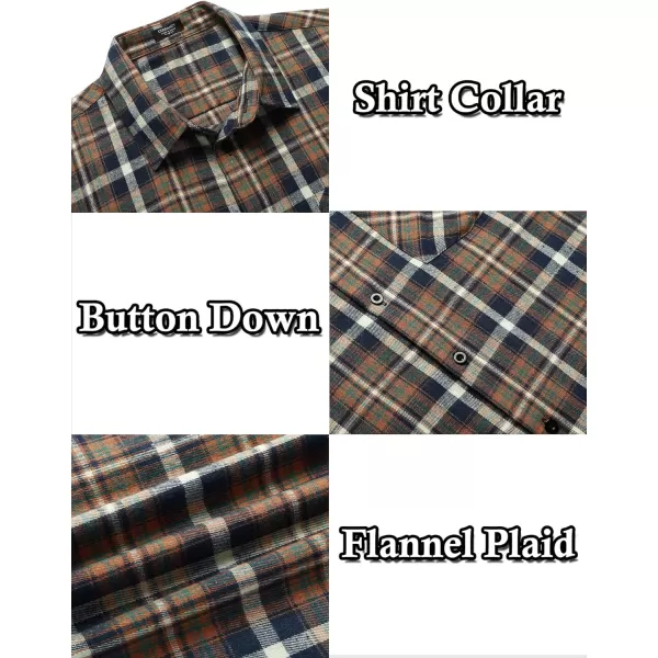 COOFANDY Men's Flannel Plaid Shirts Long Sleeve Button Down Casual Shirt Jacket