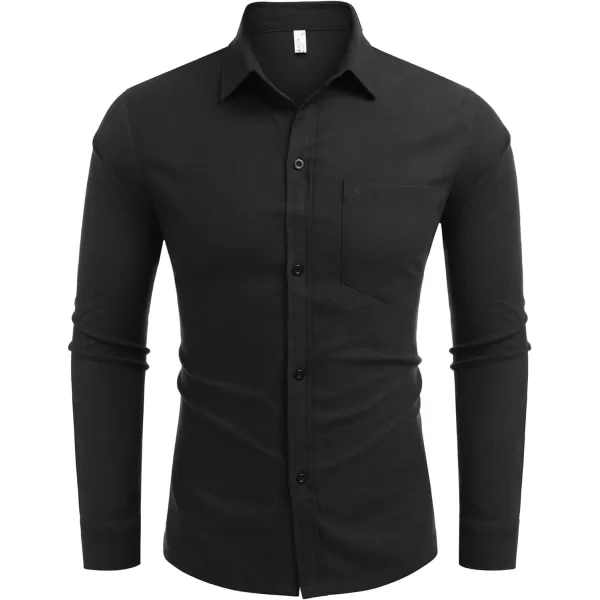 COOFANDY Men's Flannel Plaid Shirts Long Sleeve Button Down Casual Shirt Jacket