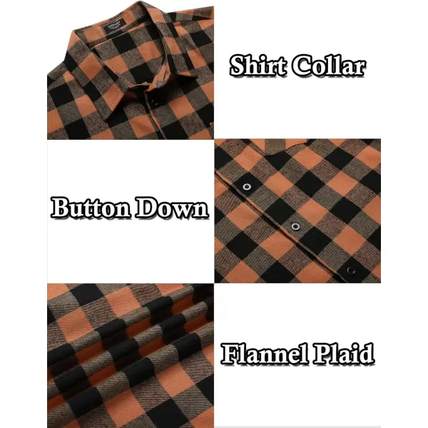 COOFANDY Men's Flannel Plaid Shirts Long Sleeve Button Down Casual Shirt Jacket