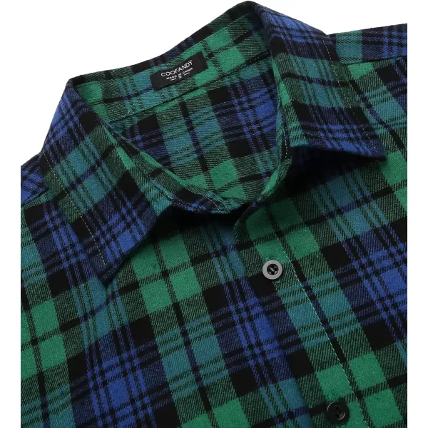 COOFANDY Men's Flannel Plaid Shirts Long Sleeve Button Down Casual Shirt Jacket