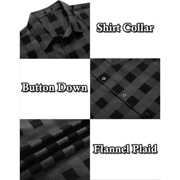 COOFANDY Men's Flannel Plaid Shirts Long Sleeve Button Down Casual Shirt Jacket